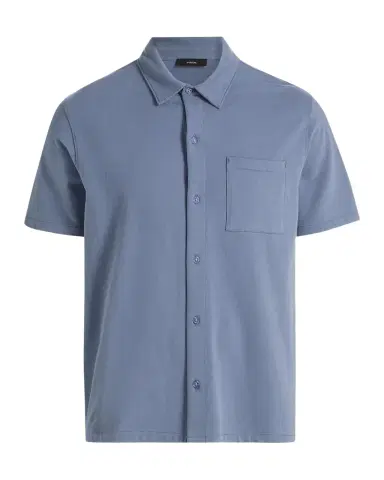 Vince Men's Sueded Jersey Button-Down Shirt | Thumbnail 1