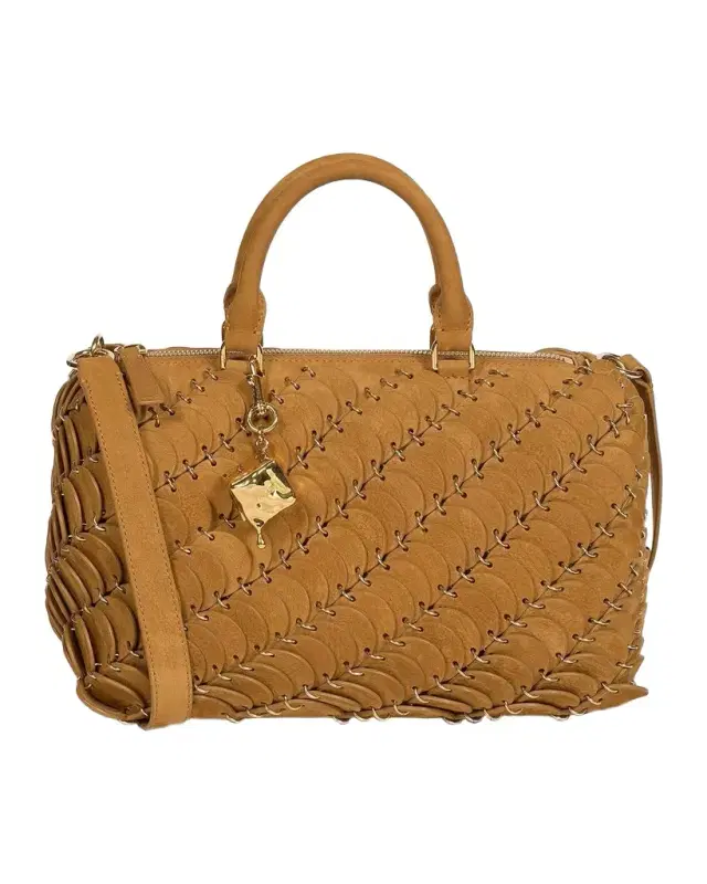 Rabanne Suede-Cotton Top Handle Bag