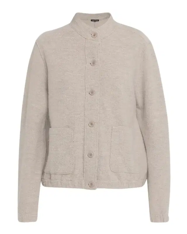 Eileen Fisher Button-Front Boiled Wool Jacket
