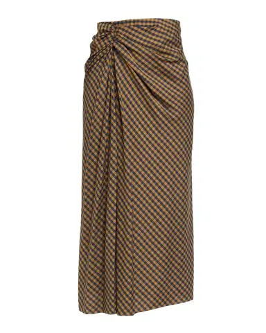 A.L.C. Jean Draped Check Midi Skirt | Thumbnail 1 A.L.C. Jean Draped Check Midi Skirt | Thumbnail 1
