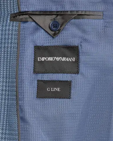 Emporio Armani Men's Glen Plaid Single-Breasted Sport Coat | Thumbnail 6