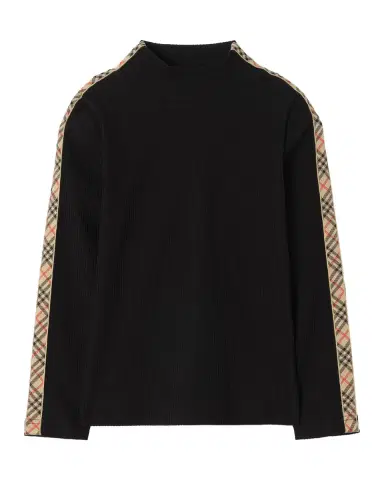Burberry Girl's Florentina Check Tape Long-Sleeve Top, Size 4-14 | Thumbnail 3