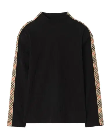 Burberry Girl's Florentina Check Tape Long-Sleeve Top, Size 4-14 | Thumbnail 1