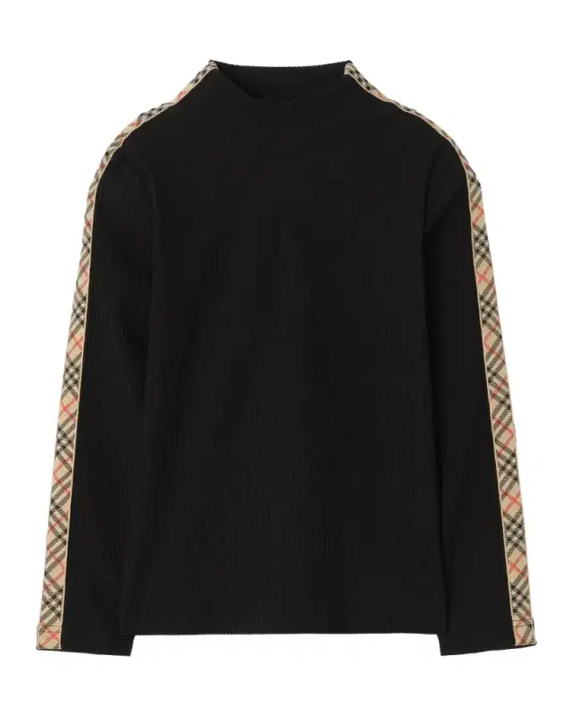 Burberry Girl's Florentina Check Tape Long-Sleeve Top, Size 4-14