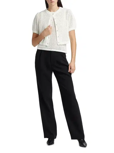 Toccin Women's Samantha Crocheted Cotton Cardigan - Optic | Thumbnail 2 Toccin Women's Samantha Crocheted Cotton Cardigan - Optic | Thumbnail 2