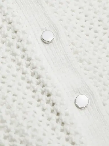 Toccin Women's Samantha Crocheted Cotton Cardigan - Optic | Thumbnail 7 Toccin Women's Samantha Crocheted Cotton Cardigan - Optic | Thumbnail 7