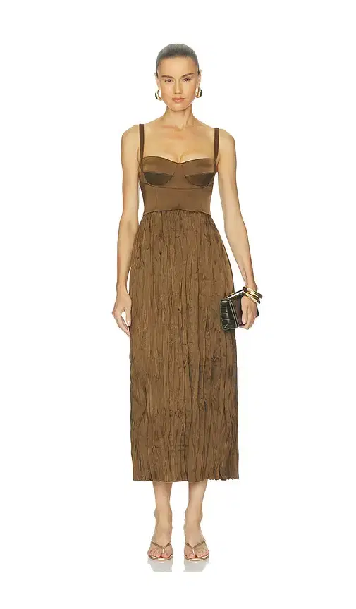 ALEJANDRA ALONSO ROJAS Pleated Bustier Dress