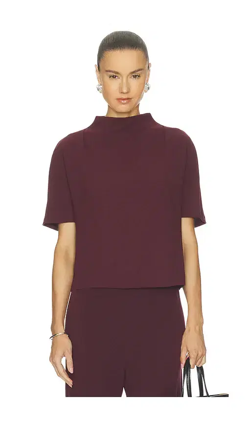 Vince Draped Funnel Neck Top