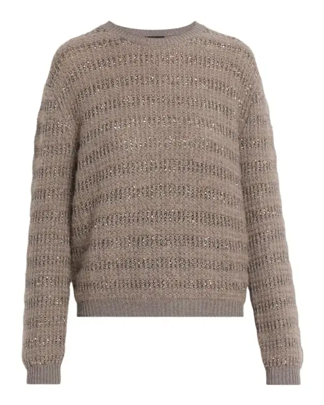 Fabiana Filippi Sequin Striped Wool-Mohair Sweater