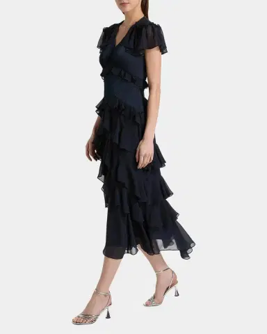 Cinq à Sept Tatum Ruffled Flutter-Sleeve Dress | Thumbnail 2