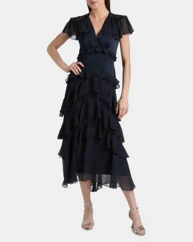 Cinq à Sept Tatum Ruffled Flutter-Sleeve Dress | Thumbnail 4