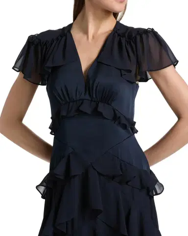 Cinq à Sept Tatum Ruffled Flutter-Sleeve Dress | Thumbnail 5