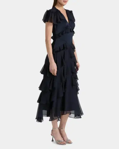 Cinq à Sept Tatum Ruffled Flutter-Sleeve Dress | Thumbnail 7