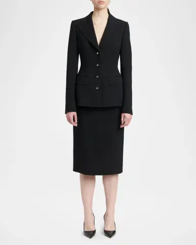 Dolce & Gabbana Double Wool Crepe Single-Breasted Slim Jacket | Thumbnail 2