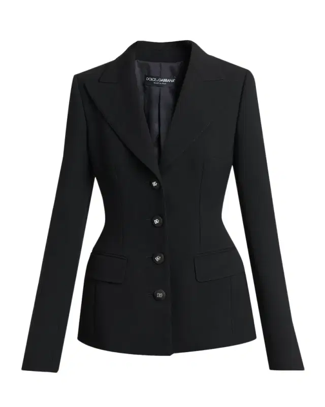 Dolce & Gabbana Double Wool Crepe Single-Breasted Slim Jacket