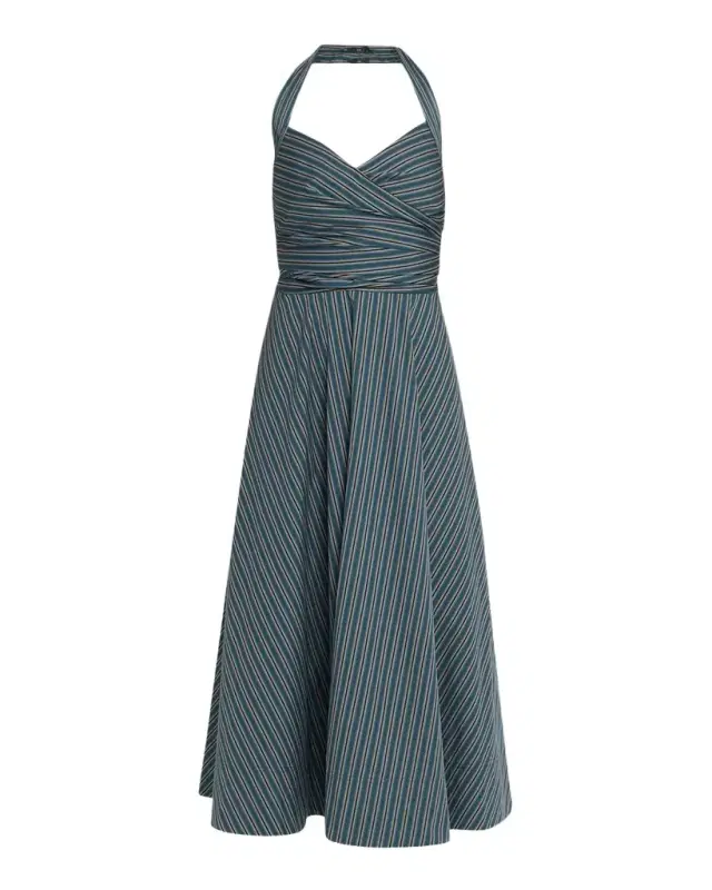 A.L.C. Magnolia Stripe Halter Midi Dress