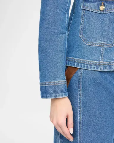 Cinq à Sept Katniss Suede Collar Denim Jacket | Thumbnail 5