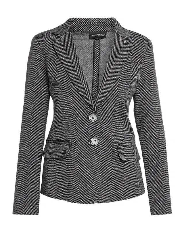 Emporio Armani Chevron Single-Breasted Blazer