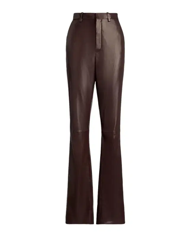 Ralph Lauren Collection Banbury Leather Slim-Leg Pants