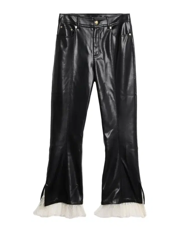 Cinq à Sept Lace-Trim Vegan Leather Kick Flare Pants