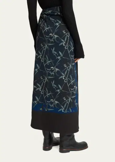 Proenza Schouler Anais Floral-Print Button-Side Midi Skirt | Thumbnail 3