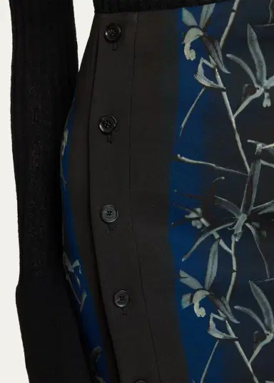 Proenza Schouler Anais Floral-Print Button-Side Midi Skirt | Thumbnail 5