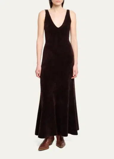 Gabriela Hearst Lady Hall Cashmere-Silk Plush Knit Maxi Slip Dress | Thumbnail 4