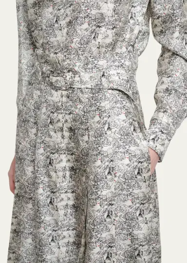 Gabriela Hearst Dugald Button-Front Pleated Silk Midi Skirt With Belt | Thumbnail 5