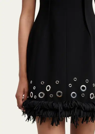 Proenza Schouler Grazziela Grommet Embellished Fringed Mini Dress | Thumbnail 5