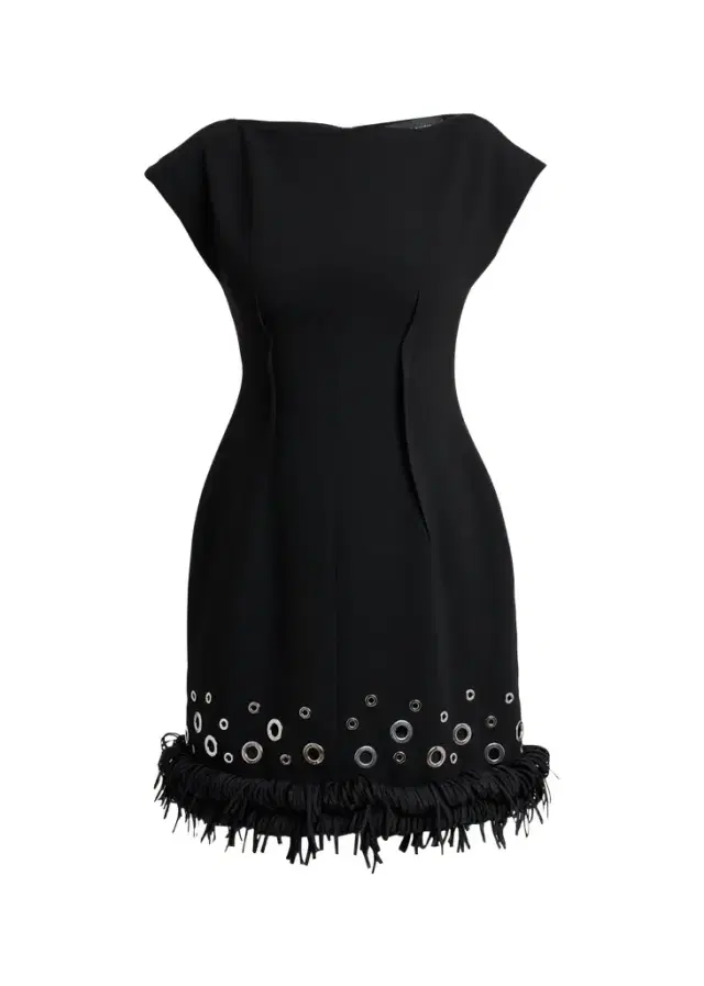 Proenza Schouler Grazziela Grommet Embellished Fringed Mini Dress