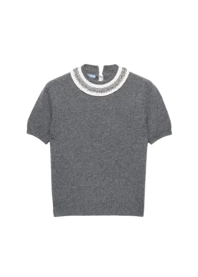Prada Embellished Short-Sleeve Sweater