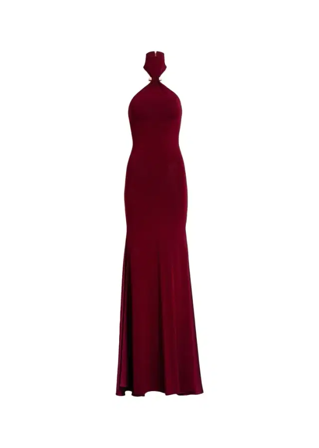 Silvia Tcherassi Feist Ruched Jersey Halter Maxi Dress