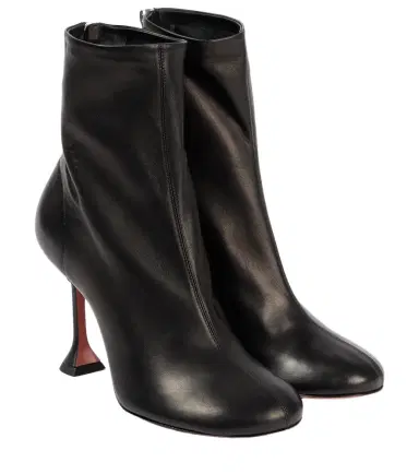 Amina Muaddi Iris 95 leather ankle boots | Thumbnail 1