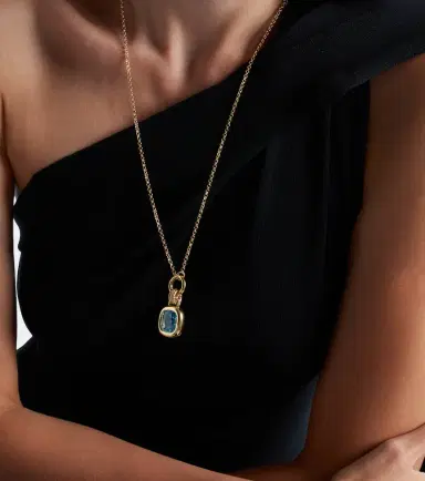 David Yurman DY Mercer 18kt gold pendant with topaz and diamonds | Thumbnail 3