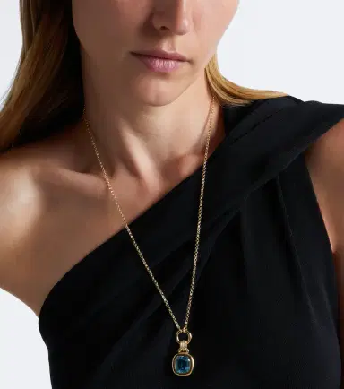 David Yurman DY Mercer 18kt gold pendant with topaz and diamonds | Thumbnail 4