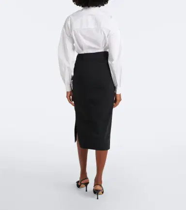 Carolina Herrera Floral appliqué wool-blend midi skirt | Thumbnail 2