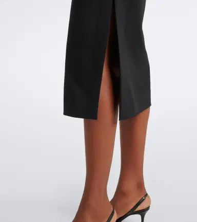 Carolina Herrera Floral appliqué wool-blend midi skirt | Thumbnail 4