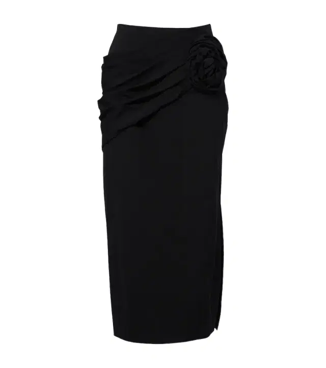 Floral appliqué wool-blend midi skirt