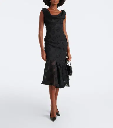 Vivienne Westwood Gennie Frill draped polka-dot crêpe midi dress | Thumbnail 2