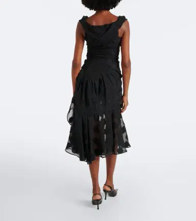Vivienne Westwood Gennie Frill draped polka-dot crêpe midi dress | Thumbnail 3