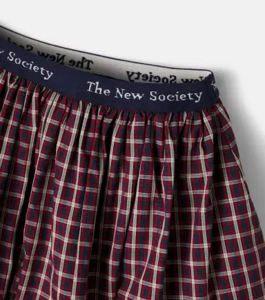 THE NEW SOCIETY Orbit logo plaid cotton skirt | Thumbnail 3