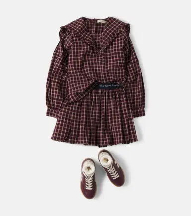 THE NEW SOCIETY Orbit logo plaid cotton skirt | Thumbnail 4