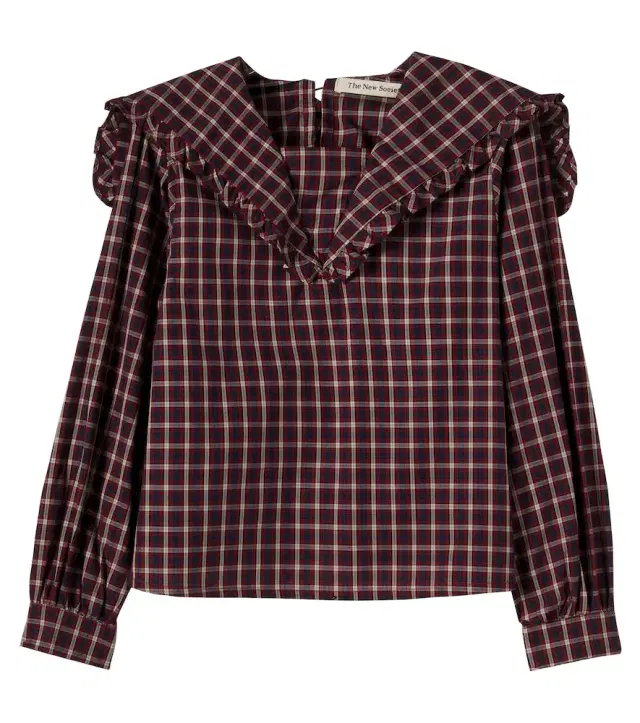 THE NEW SOCIETY Orbit checked cotton blouse