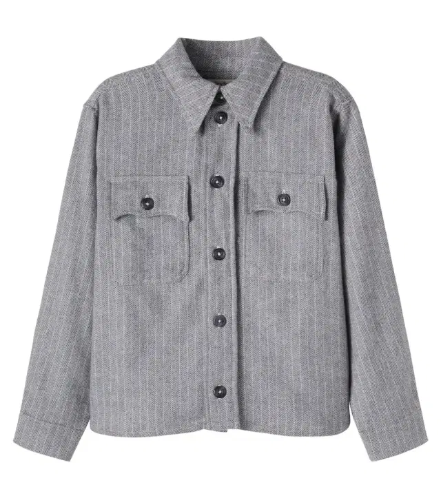 THE NEW SOCIETY Cliff herringbone cotton shirt