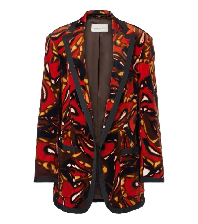 Dries Van Noten Printed cotton-blend blazer