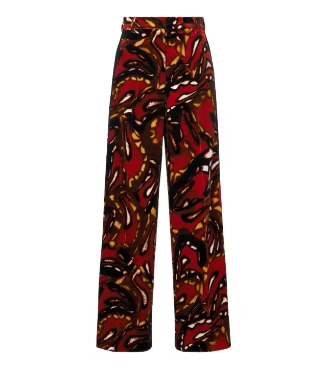 Dries Van Noten Printed cotton-blend wide-leg pants