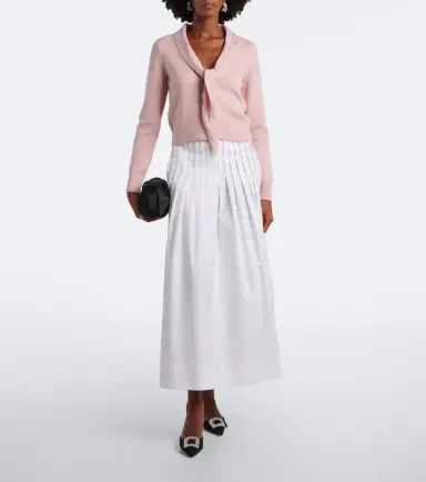 Oscar de la Renta Tie-neck virgin wool cardigan | Thumbnail 3