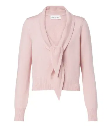 Oscar de la Renta Tie-neck virgin wool cardigan | Thumbnail 1