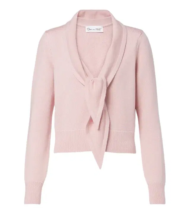 Oscar de la Renta Tie-neck virgin wool cardigan
