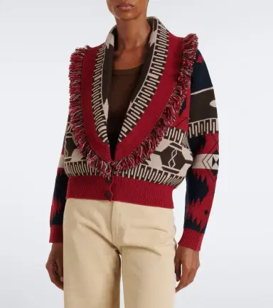 Alanui Icon Jacquard wool and cashmere cardigan | Thumbnail 3